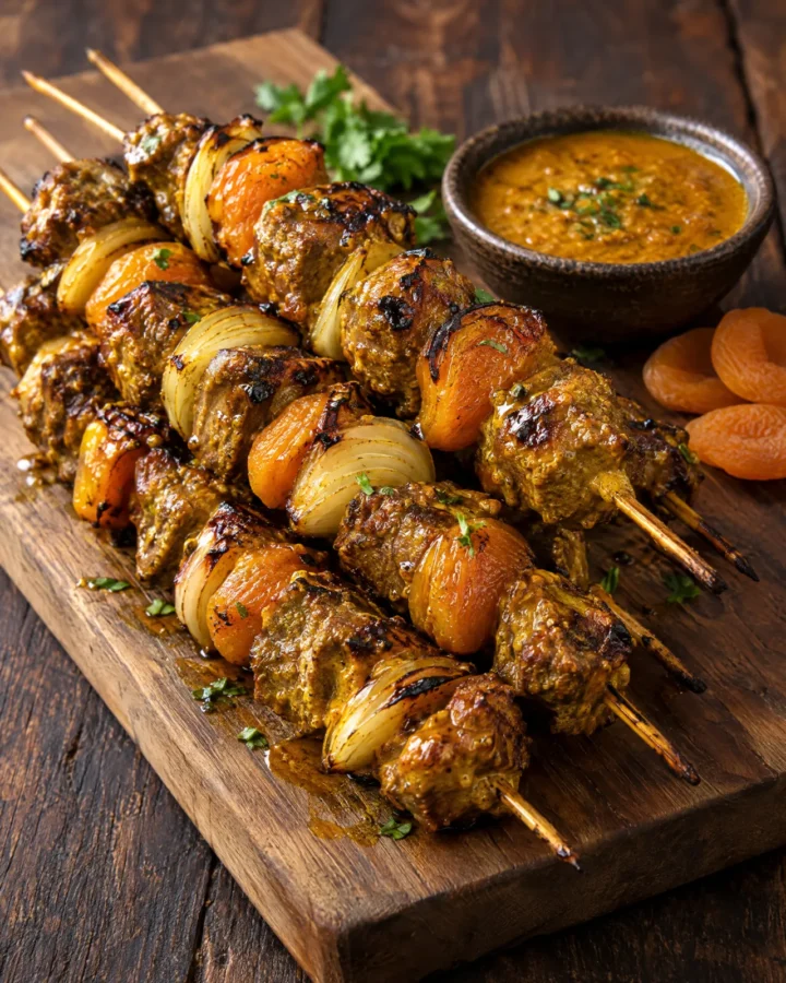 Apricot lamb sosaties off the braai